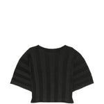Top  plissettato in nero 