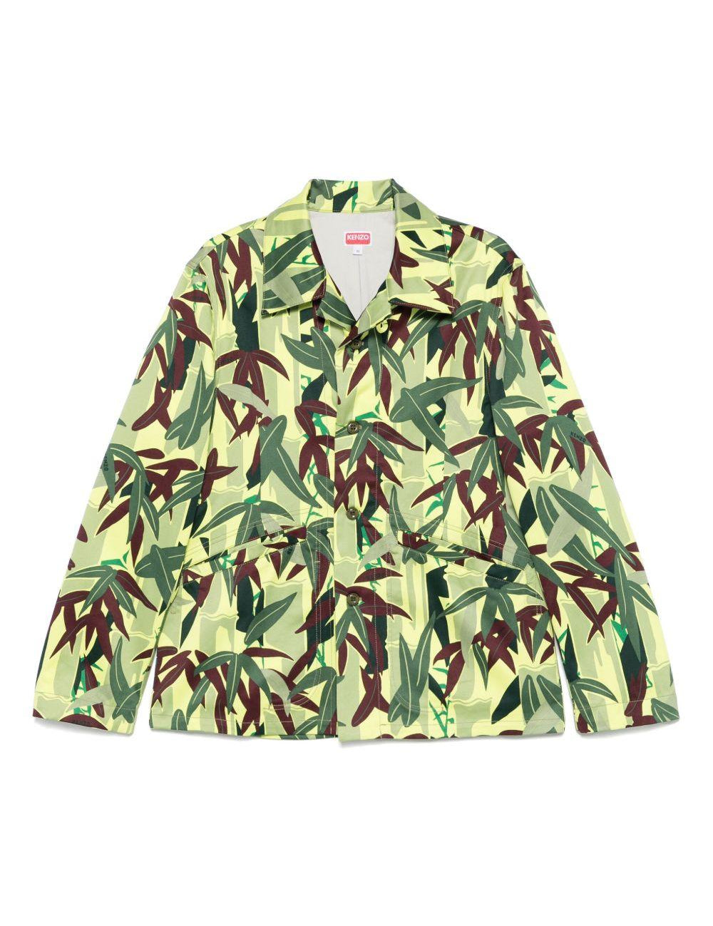 Giacca-camicia con stampa Chiku-Rin Camo in vedre Kenzo - uomo 
