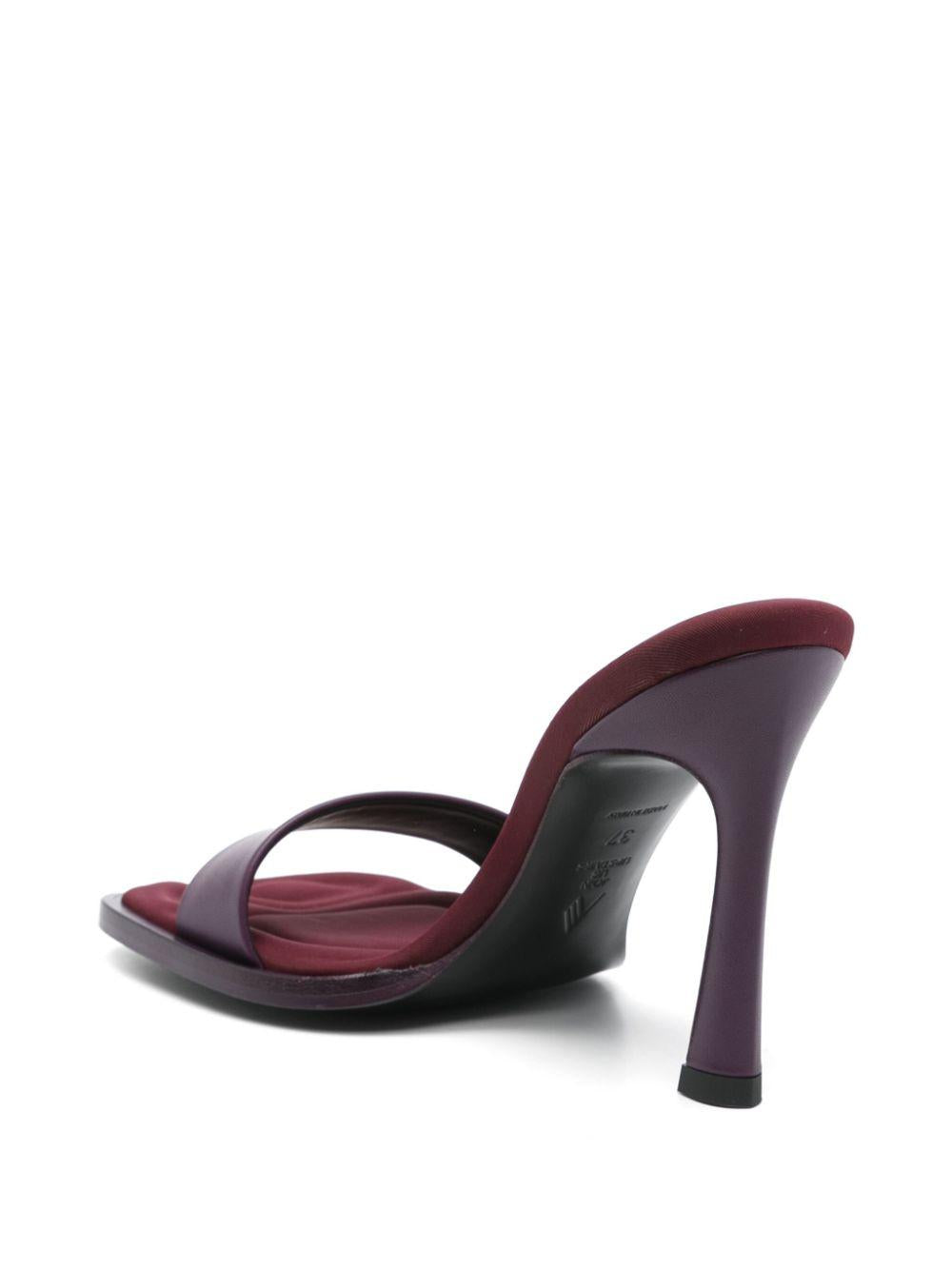 Mules in pelle con punta quadrata in viola The attico - donna 