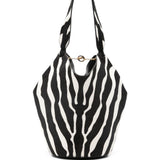 Borsa a mano Lotus con stampa zebrata in nero e bianco Khaite - donna 