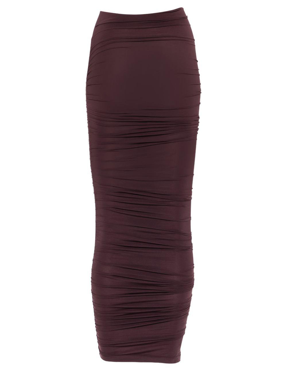 Gonna midi semitrasparente a vita alta in viola Wolford - donna 