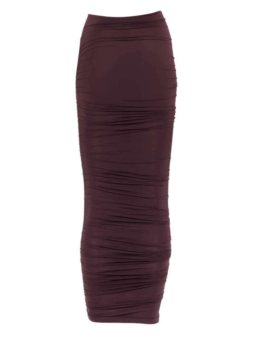 Gonna midi semitrasparente a vita alta in viola Wolford - donna 