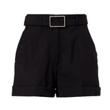 Shorts Ghiera in lana vergine con cintura in nero Maxmara sportmax - donna 