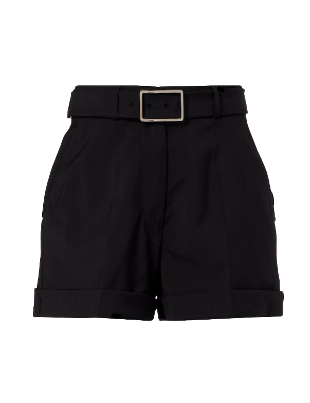 Shorts Ghiera in lana vergine con cintura in nero Maxmara sportmax - donna 