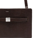 Borsa T-Lock a tracolla in pelle in marrone 