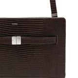 Borsa T-Lock a tracolla in pelle in marrone 