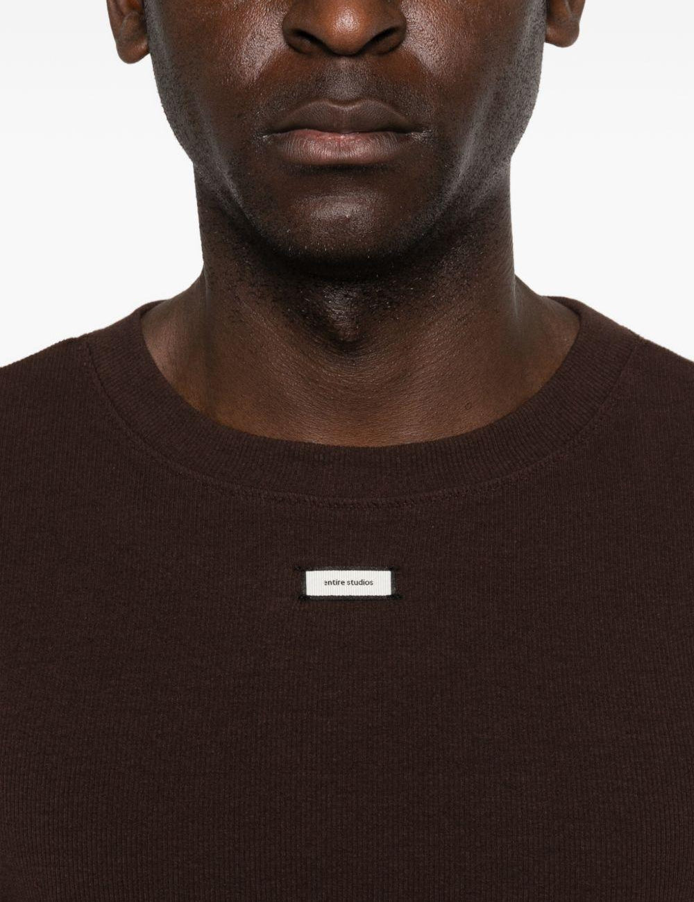 T-shirt con logo in marrone Entire studios - unisex 