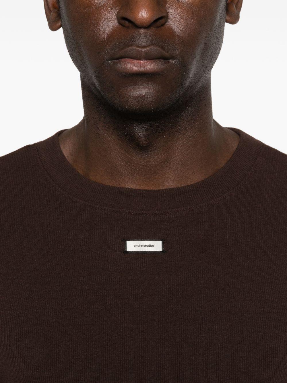 T-shirt con logo in marrone Entire studios - unisex 