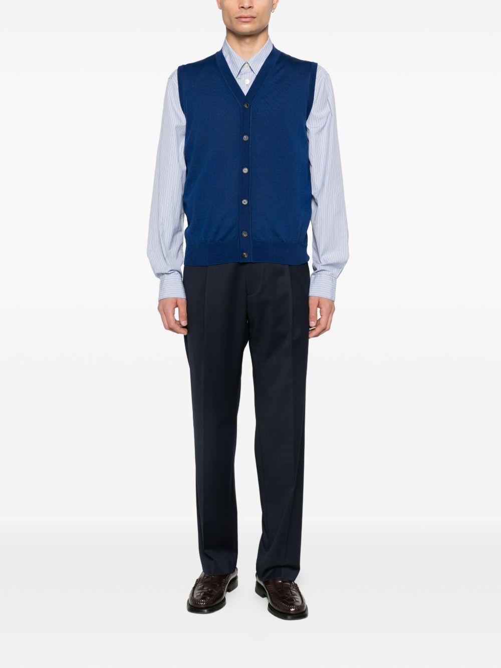 Gilet con scollo a V in blu Kangra - uomo 