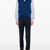 Gilet con scollo a V in blu Kangra - uomo 