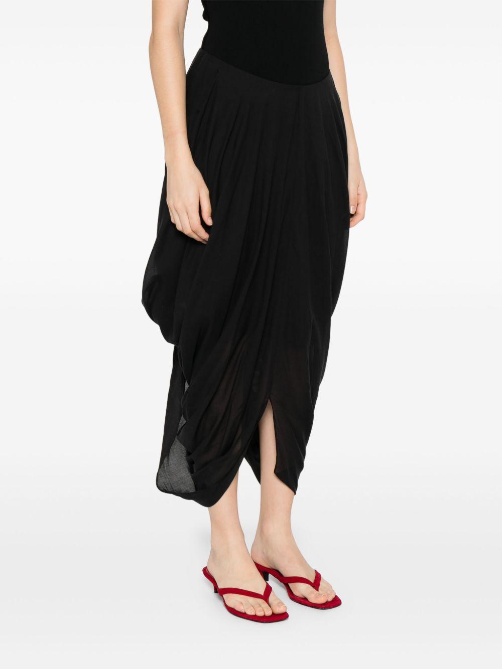 Gonna drapeggiata cocoon in nero Toteme - donna 