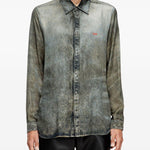Camicia con lavaggio acido in nero Diesel - uomo 