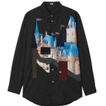Camicia con stampa grafica in nero Khoki - uomo 