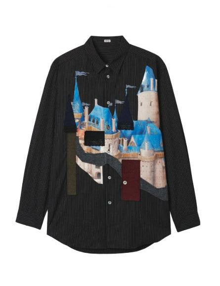 Camicia con stampa grafica in nero Khoki - uomo 