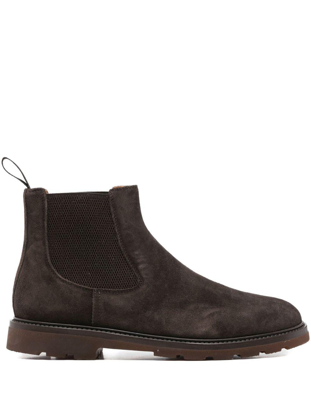 Stivaletti chelsea in suede in marrone Henderson baracco - uomo 