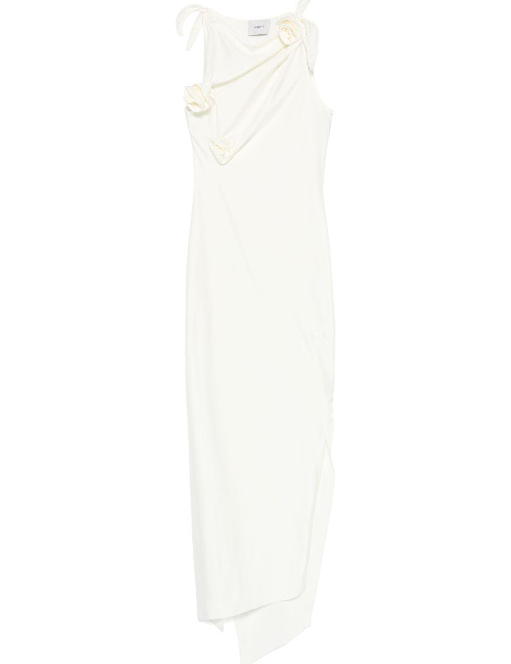 Abito lungo con decorazioni floreali in bianco Coperni - donna 