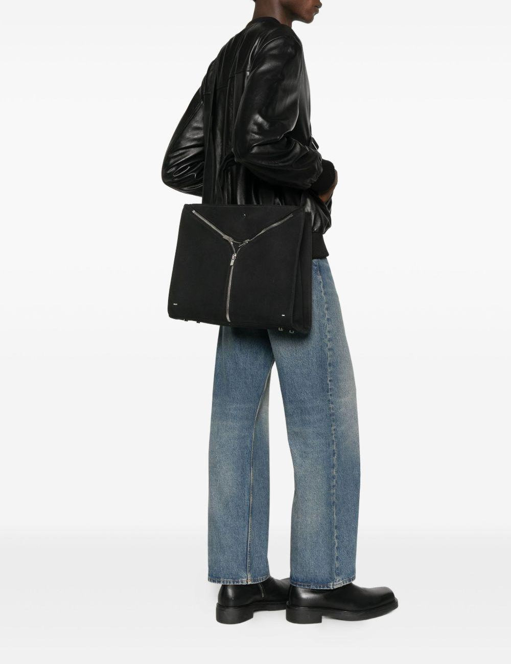 Borsa tote con dettaglio zip in nero HELIOT EMIL - uomo 