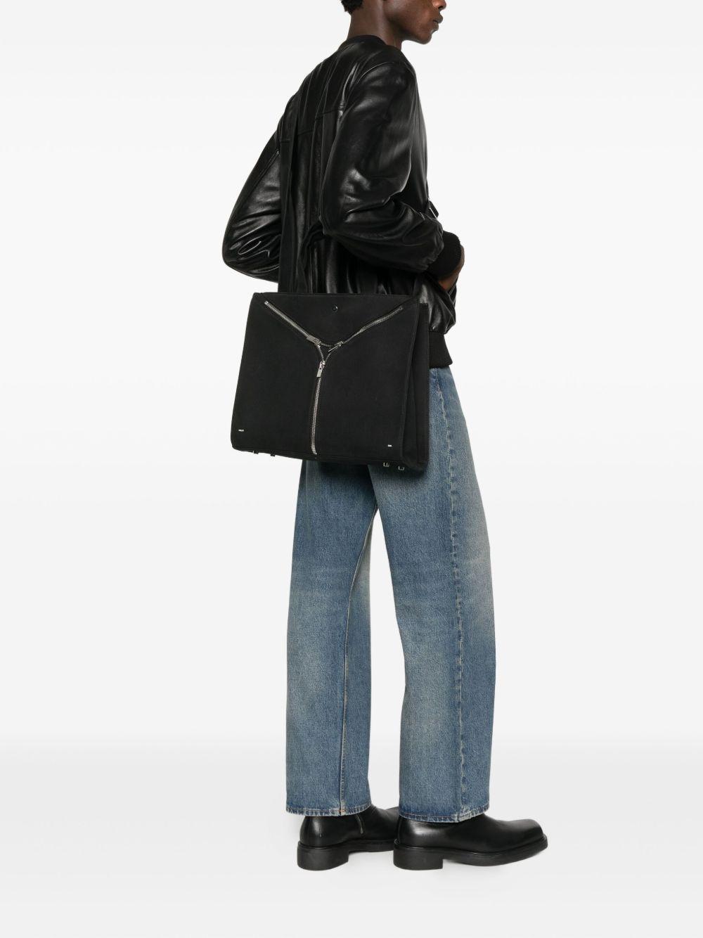 Borsa tote con dettaglio zip in nero HELIOT EMIL - uomo 