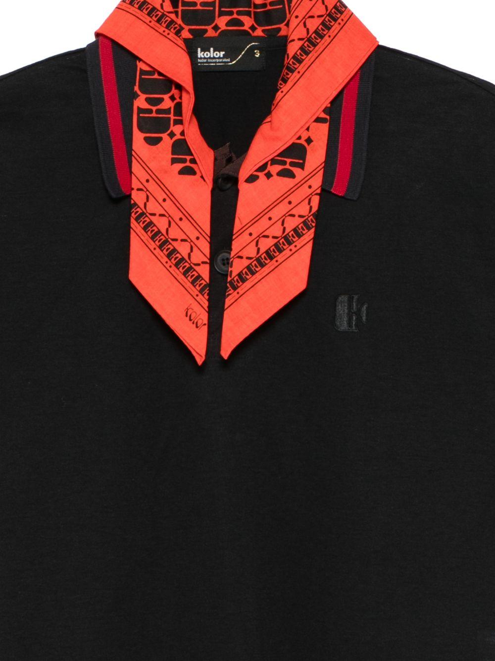 Polo con decorazione bandana in nero Kolor - uomo 