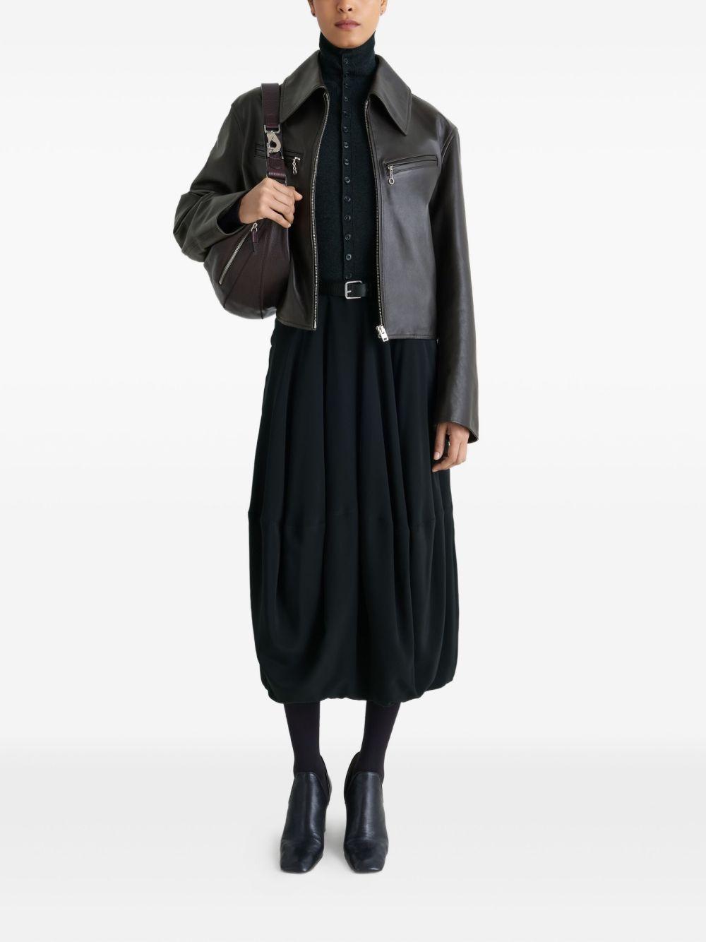 Giacca in pelle con zip in marrone Lemaire - donna 