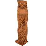 Abito lungo drappeggiato in marrone Rick owens lilies - donna 