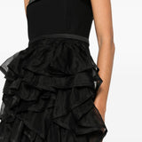 Abito lungo senza spalline con ruches in nero Viktor&rolf - donna 