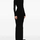 Abito maxi a maniche lunghe Temple in nero Rick owens - donna 