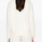 Cardigan con scollo a v in avorio Gotha - donna 
