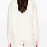Cardigan con scollo a v in avorio Gotha - donna 