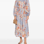 Abito midi a fiori Awaken Billow in blu Zimmermann - donna 