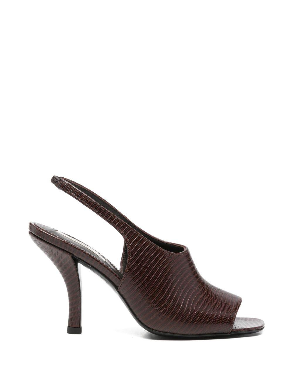 Sandali con cinturino e decorazione a forma di lucertola in marrone Toteme - donna 