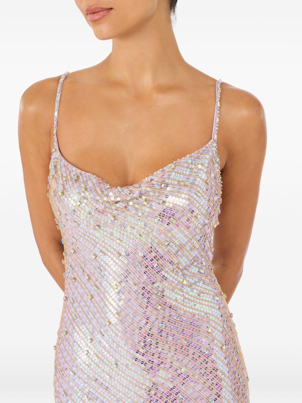 Abito da sera con paillettes foxx  in lilla Jenny packham- donna 