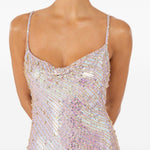 Abito da sera con paillettes foxx  in lilla Jenny packham- donna 