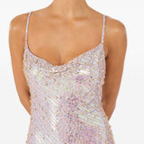 Abito da sera con paillettes foxx  in lilla Jenny packham- donna 