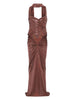 Evening dress with sweetheart neckline in brown The new arrivals ilkyaz ozel - women