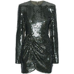 Abito corto con paillettes in verde 