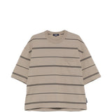 T-shirt a righe con taschino sul petto in beige Comme des garcons homme - uomo 