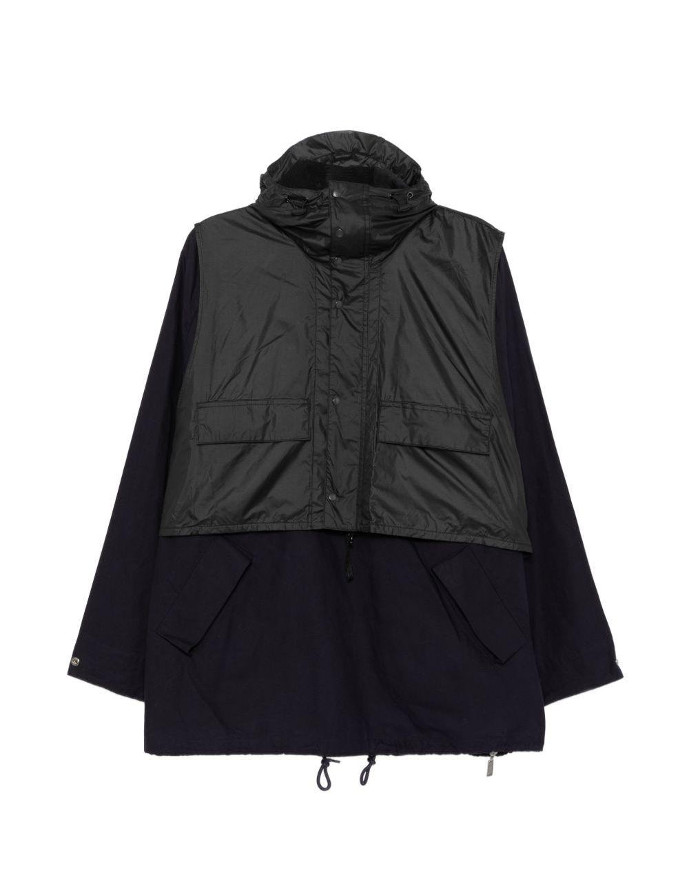 Giacca smock con cappuccio in nero Barbour x kaptain sunshine - uomo 