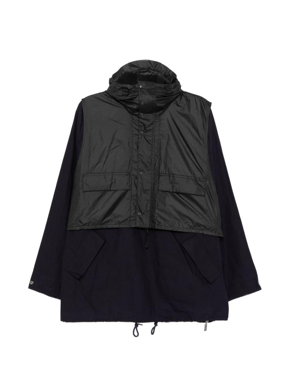 Giacca smock con cappuccio in nero Barbour x kaptain sunshine - uomo 