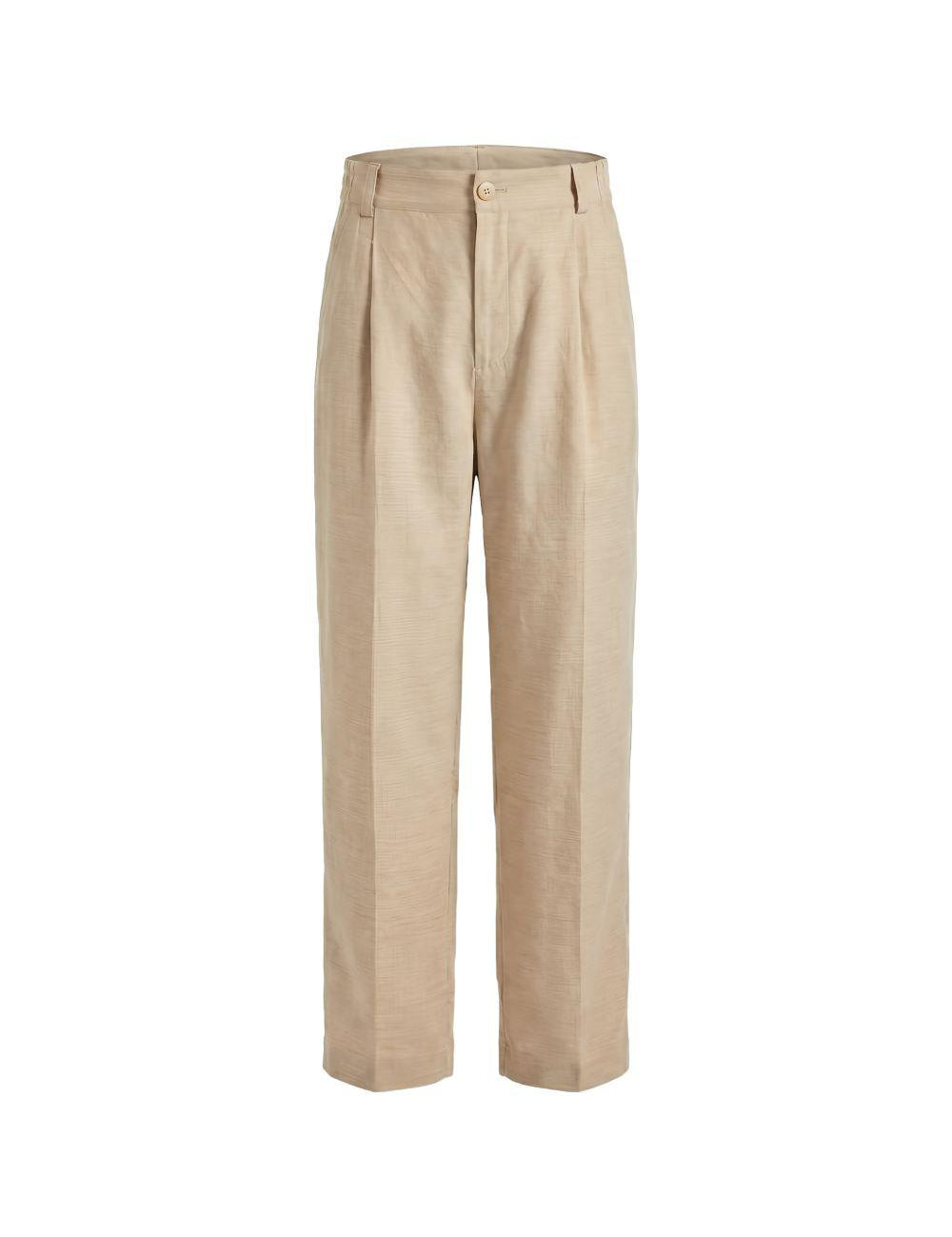 Pantaloni Croisière a pieghe con elastico in vita in beige Jacquemus - uomo 
