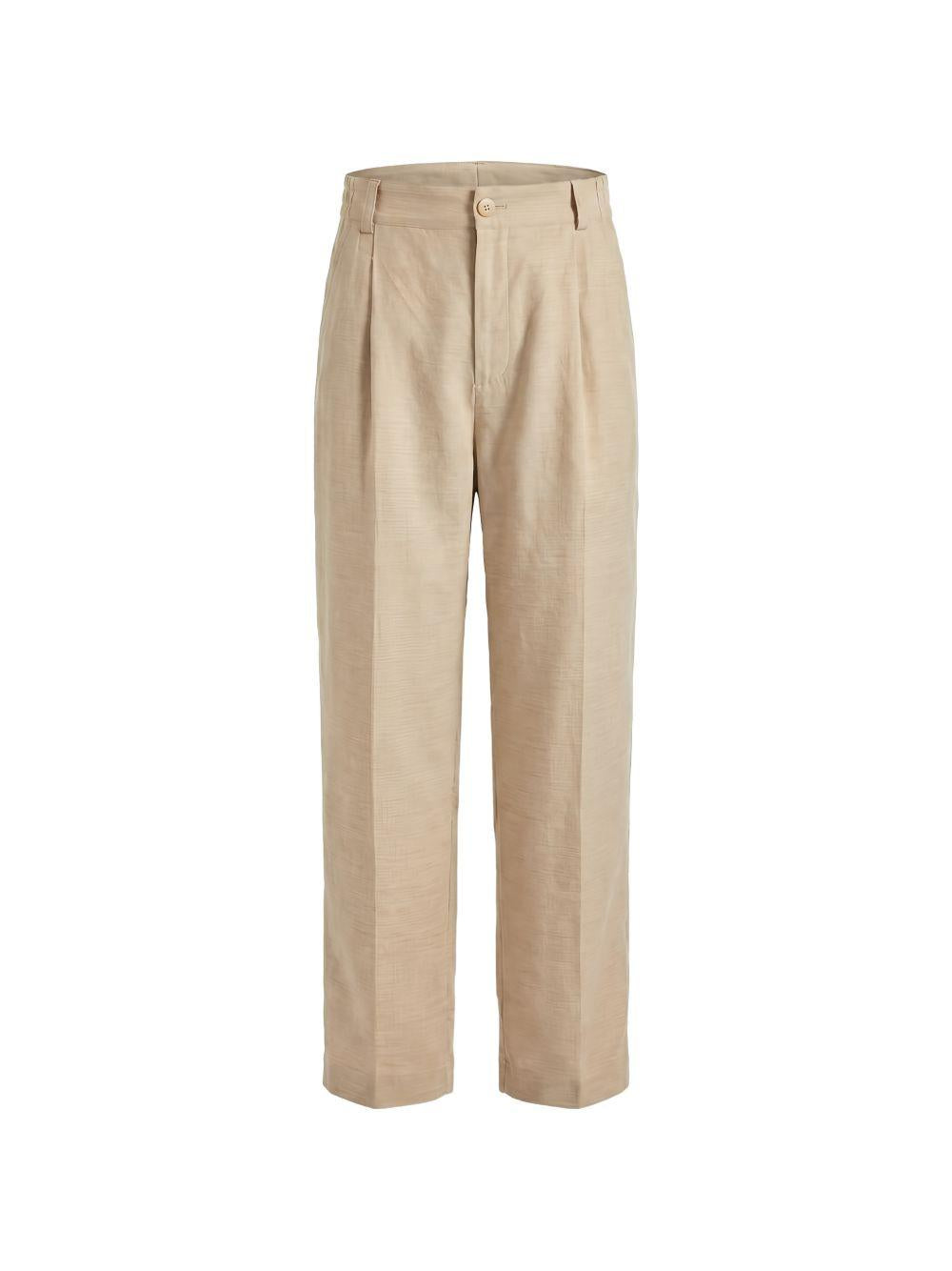 Pantaloni Croisière a pieghe con elastico in vita in beige Jacquemus - uomo 