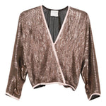 Blusa metallizzata a portafoglio in marrone Forte forte - donna 