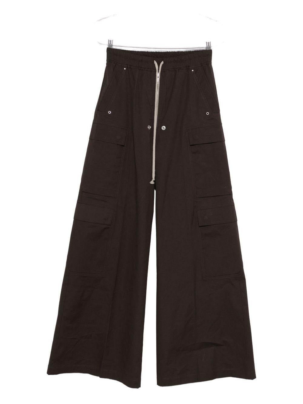Pantaloni cargo con coulisse in marrone Rick owens - uomo 