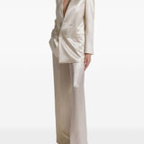 Giacca doppiopetto satinata in avorio Alberta Ferretti - donna 
