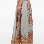 Gonna midi con stampa aster in celeste Zimmermann - donna 