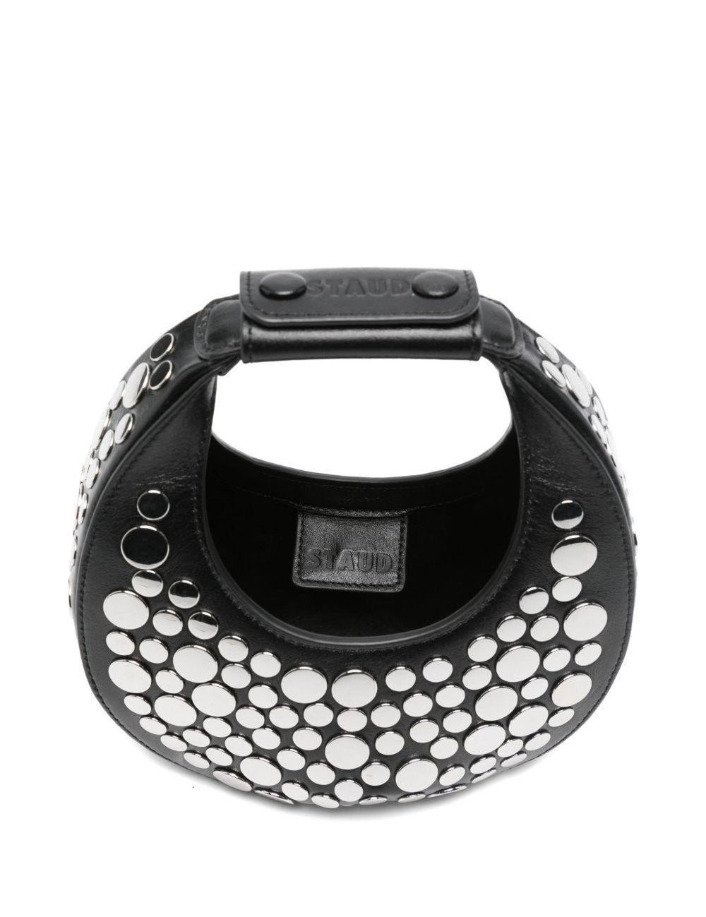 Borsa Goodnight Moon con borchie in nero Staud - donna 