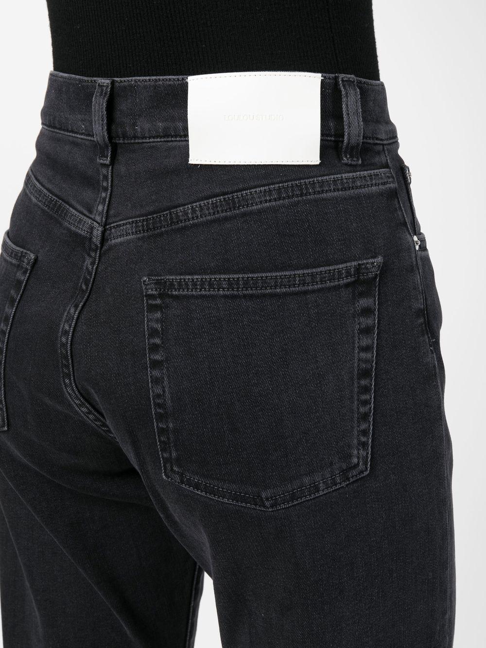 Jeans dritti wular a vita alta in nero Loulou studio - donna 