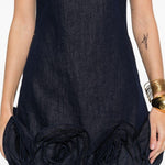 Abito corto navy con applicazione floreale Self-Portrait - donna 