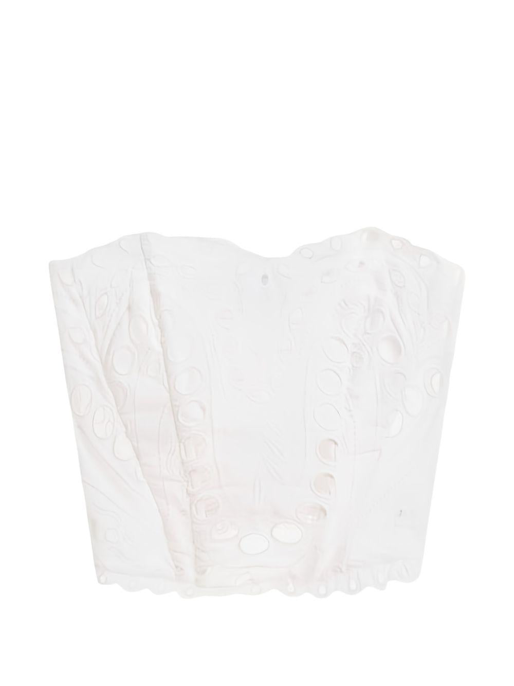 Top a corsetto in broderie-anglaise kai in bianco Charo ruiz ibiza 1989 - donna 