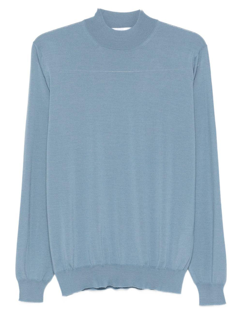 Maglione in lana a collo alto in blu Lardini - uomo 